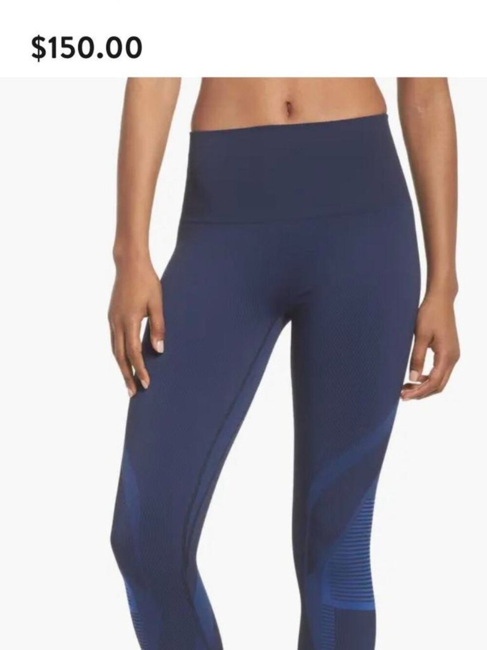 Women's Black and Navy Leggings - Picture 2 of 6